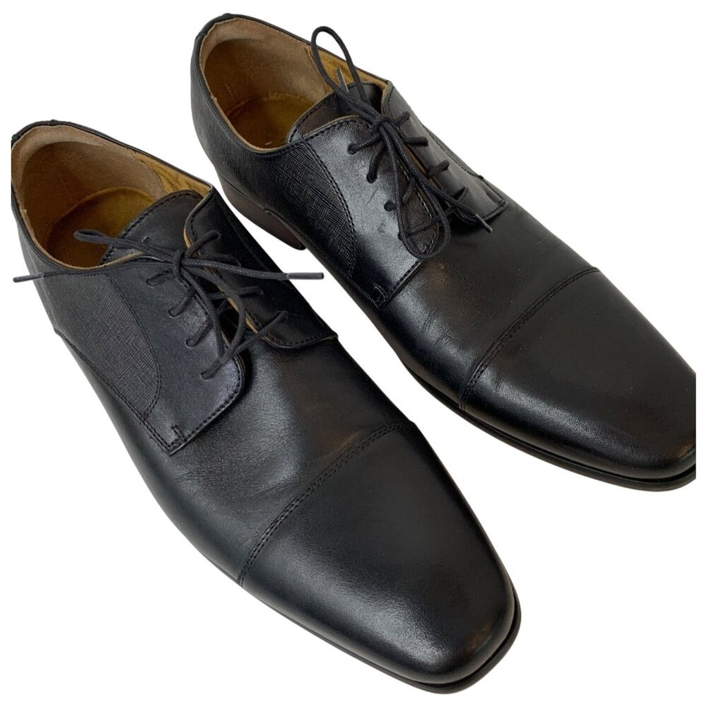 Florsheim Angelo Black Leather Cap Toe Oxford Dress Shoes 11D EUC J10071